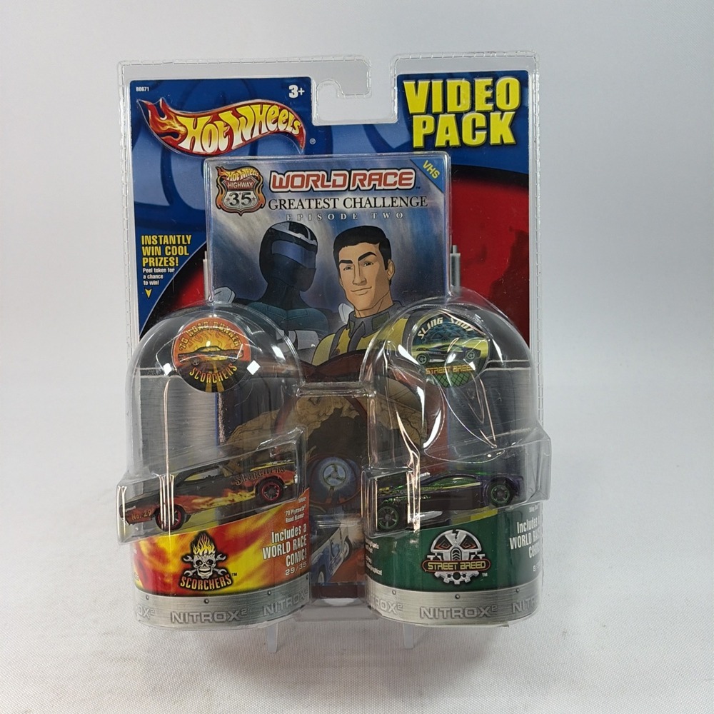 2003 Hot Wheels Highway 35 World Race Video Pack Sling Shot '70 Road Runner Pack